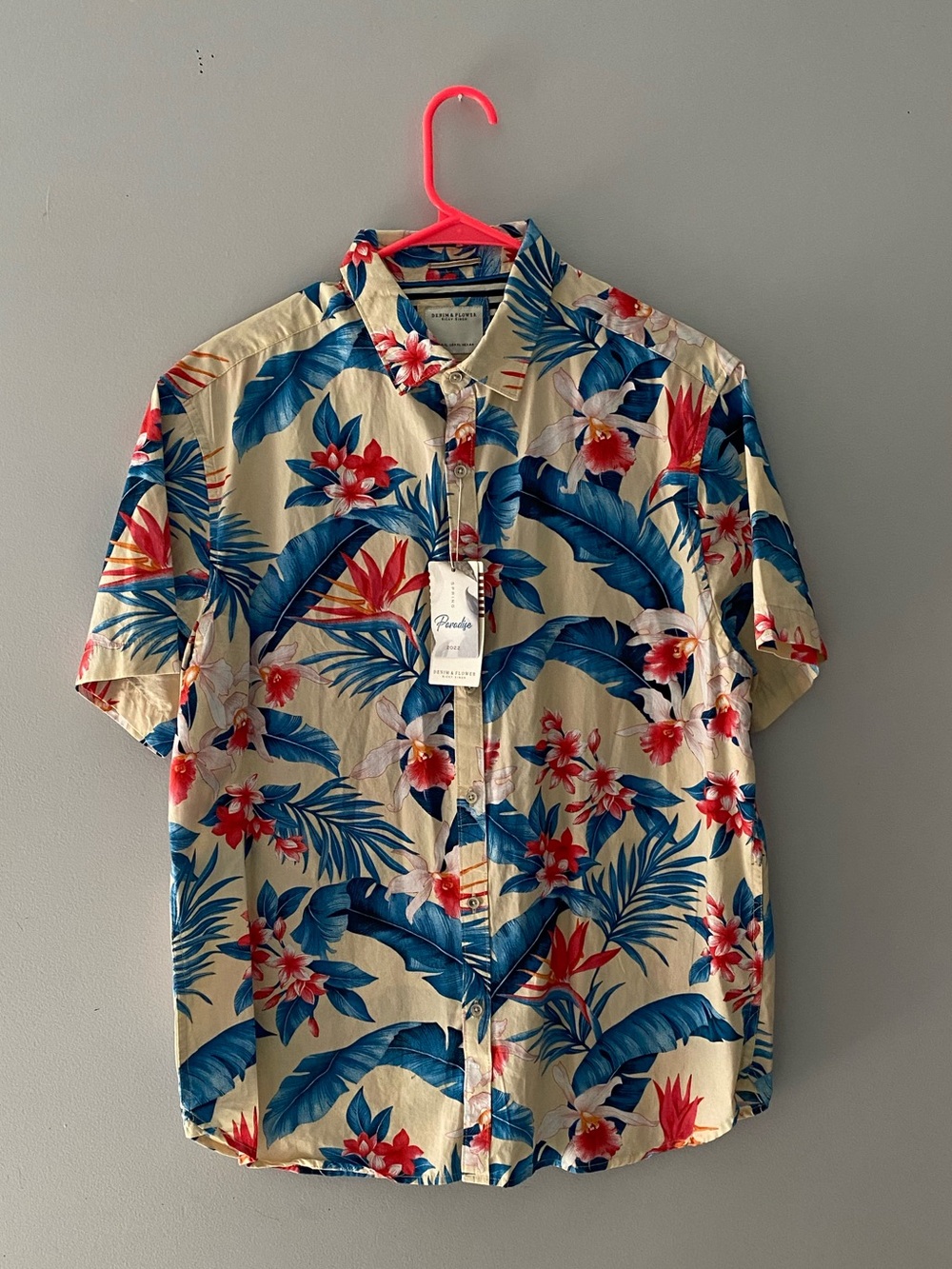 Tropical Beach Vacation Vibes Short-Sleeve Tropical Button-Up